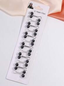 SHAN LI HUA 12 件珍珠装饰 U 型夹，适用于女士围巾、披肩扣、夹子和别针