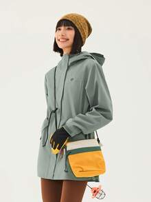 TECTOP Women's Thermal Lined Soft Shell Jacket, Hooded, Large Pockets, Outdoor Hiking, Windproof Waterproof, Waist Cinched, Autumn/Winter, Fleece