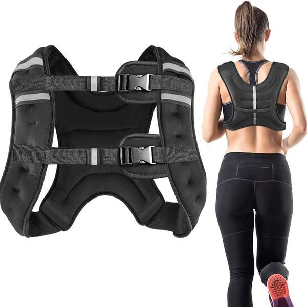 Gilet Lesté, 10 Kg Gilet De Course, Gilets Pour Poids Entrainement Musculation Exercice, Gilet D'entraînement Pour Fitness, Boxe, Gym, Pour Homme et Femme Renforcement Musculaire, Noir
