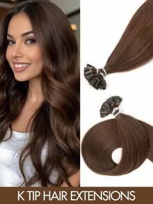 50pcs/Set Pre-Bonded K-Type Hair Extensions, Real Human Hair, Straight, 30g/Pc, U-Tip Extensions Suitable For All, Keratin Fusion High Quality Real Human Hair Machine Weft, Remy Nail U Tip Hair Extensions, Ombre Effect, No Glue Needed, Ready To Wear, Suitable For Holidays, Parties, School, Brides, Gifts - Multicolor - View 30