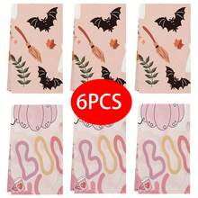 2/4/6/48pcs Halloween Ghost Print Soft Kitchen Towels/Hand Towels, Multi-Purpose, Quick Drying Dish Cloths, Suitable For Kitchen, Celebrations, Weddings, Decorations And More