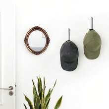 2 piezas Estante metálico para gorras, para gorras de béisbol, perchero de almacenamiento de sombreros, ganchos de pared, perchero de pared para sombreros, dormitorio, cocina, oficina, organizador de almacenamiento para el hogar, 1/2 piezas - Multicolor - Ver 6