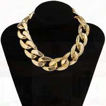 Punk Style Thick Cuban Link Chain Hip-Hop Choker Necklace For Women, In Various Colors, Thick And Chunky, Suitable For Hip-Hop And Punk Style Applications.