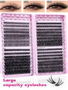 570 Stück/540 Stück Wimpernbüschel 30D+40D+50D+60D+80D+100D DIY Wimpernverlängerung Kunstmink Wimpern - Premium D-Krümmung Natürliches Volumen Einzelne Wimpernbüschel für DIY Wimpernverlängerung - Wiederverwendbar, leicht und einfach anzubringen Wimpernbüschel, Wimpernbüschel, Einzelwimpern, Wimpern, Falsche Wimpern