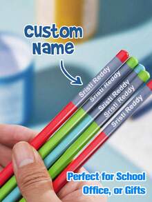 Bộ 10 bút chì in tên theo yêu cầu, bút chì màu cá nhân hóa, phù hợp cho học sinh tiểu học, có thể dùng làm quà tặng học tập và thi cử cho giáo viên, quà tặng tựu trường cho học sinh, quà tặng tiệc tùng, quà sinh nhật, quà tặng doanh nghiệp, quà tặng phù dâu, bút chì tùy chỉnh trang nhã. - Nhiều màu - Xem 1