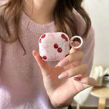 Creative Cherry Pattern Wireless Bluetooth Earphone Protective Case, Compatible With Apple 2/3/Pro/Pro2/4th Gen Earphone Cover Anti-Drop Protective Shell