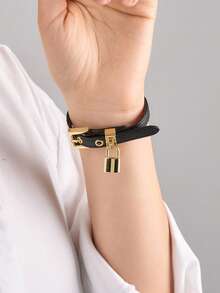 1 pieza Pulsera con cierre, accesorio de muñequera de moda, adecuado para uso diario, fiestas, regalos de viaje de la mujer, multicolor, longitud ajustable