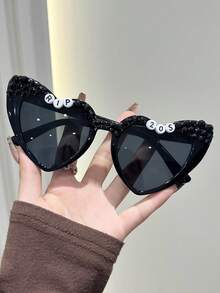 1件装奢华简约黑色系列手工水晶珍珠字母相框，适用于20岁、30岁、40岁、50岁生日，可用作生日礼物、生日派对拍照道具、男女通用派对礼物、复古风格、派对、舞台表演旅行配饰、生日派对服装配饰、节日服装配饰 - 黑色 - 查看 3