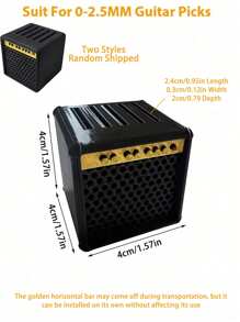 1pc Guitar Pick Holder - Guitar Shaped Pick Organizer Case, Can Hold 5 Guitar Picks, Convenient Carrying, Elegant Pick Pouch Guitar Pick Holder, Guitar Speaker Model Pick Holder (Without 5 Random Colored Picks) , Portable And Popular Guitar Pick Rack, Suitable For Guitarists Use As Gift Giving