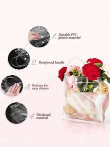 1/5/10/20 buc Sacoșă de cadou transparentă impermeabilă din PVC cu nasturi, geantă de cumpărături, perfectă pentru nunți, petreceri și festivaluri pentru doamne, geantă transparentă aprobată pentru stadion, pentru concerte, evenimente sportive, festivaluri, geantă transparentă, impermeabilă pentru femei, perfectă pentru vară, vacanță și plajă, sacoșe de cadouri de Crăciun.