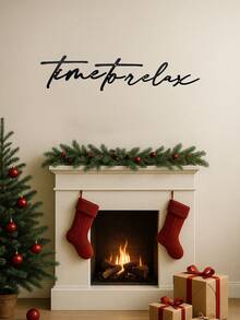 HELLOYOUNG 3-częściowy czarny metalowy znak "Czas na relaks" – nowoczesna dekoracja ścienna do łazienki, odpowiedni do nowoczesnego wystroju domu, dekoracji wnętrz, wystroju pokoju, wystroju sypialni, wystroju łazienki, wodoodporny, odporny na rdzę i trwały, dekoracja ścienna, prezent urodzinowy, do kuchni