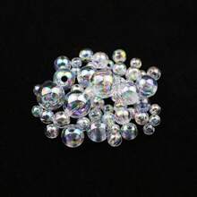 4-16mm ABS 材质透明圆珠、彩虹涂层、闪光圆珠、裂纹亚克力隔珠、星形珠、UV 珠，适用于 DIY 珠宝制作、项链、手链、钢笔、钥匙扣