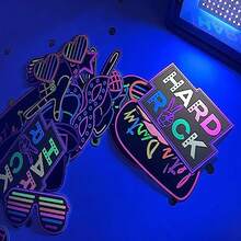 16 piezas Varitas luminosas de neón para photocall, accesorios fluorescentes de neón que brillan en la oscuridad para decoración de fiestas, cumpleaños, discoteca, fiesta con luz negra