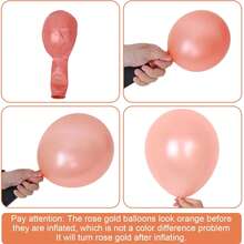 41件套玫瑰金气球套装，珍珠香槟金，玫瑰金和白色生日气球，金属玫瑰金亮片气球，适合女孩、女士生日派对、婚礼、新娘送礼会 - 彩色 - 查看 6