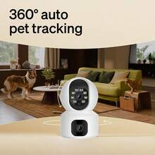 3MP 2K 高清智能摄像头、安全摄像头、宠物摄像头、婴儿监视器、保姆摄像头、具有 360° 倾斜和平移调节、彩色夜视、用于婴儿和宠物监控的运动检测、2.4GHz WiFi、云/SD 存储、家庭摄像头、WiFi 摄像头、易于安装、智能手机应用程序