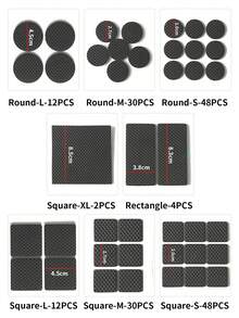EVA Non-Slip Foot Pads Set, Suitable For Furniture, Tables, Chairs, Hardware, Firmly Grips Hardwood Floors And Smooth Surfaces, Chair Leg Floor Protectors, Available In Multiple Sizes - Black - View 3