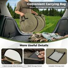 Lifezeal Costway 4-6 People Inflatable Tent With 4 Mesh Screen Windows 2 Doors Skylight Carrying Bag - 綠色 - 查看 7