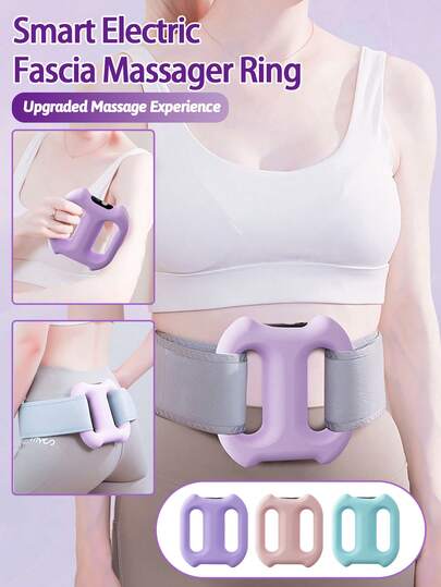 Portable Multifunctional Fascia Massage Ring, 3 Vibration Modes, Type-C Charging, 1200mAh Battery, 5 Intensity Levels, Wearable With Belt For Waist, Leg, Neck, Hand, Back, Suitable For Yoga, Fitness, Post-Workout, Great Gift For Friends, Couples, Parents, Halloween, Christmas