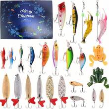 24 PCS 2025 Youth Fishing Countdown Calendar Christmas Countdown Fishing Bait Set For Men, Dad, Boyfriend, Grandpa, A Great Christmas Surprise Gift For Fishing Enthusiasts