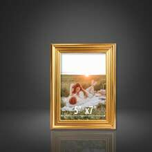 1pc/4pcs Luxury Gold Photo Frames, 3D Edge Design, 3.5x5", 4x6", 5x7", 6x8", 8x10" Options, Decor For Living Room, Bedroom, Office, Wedding, Anniversary, Christmas, Pet Memorial, Comes With Random Photo Paper (For Reference Only)