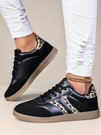 Women's Casual Contrast Color Sneakers, Comfortable Versatile Flat Shoes, Suitable For Commuting, Daily Wear,