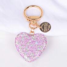 1pc Fashionable Heart-Shaped Keychain With Sparkling Rhinestones, Lovely Gift For Women, Girlfriend, Couples, Car Key Chain, Suitable For Birthday, Christmas, Easter, Valentine's Day, Mother's Day, Party Bag Charms Car Accessories Teacher Sister Gift Ideas