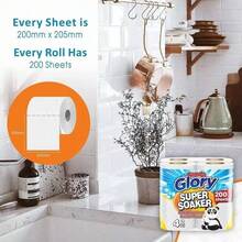 Efforias 2-Ply Kitchen Towel 4-Pack Paper Rolls | White Paper Embossed | Strong & Functional - White - View 3