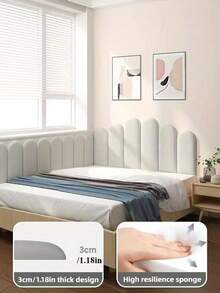 1pc 3cm/1.18in Thick & High Elastic Baby Wall Guard, Widened Solid Color Foam, Self-Adhesive Waterproof, Rounded Edge Arc Design Anti-Collision, All-Purpose Corner & Edge Protector For Nursery, Suitable For Daily Use