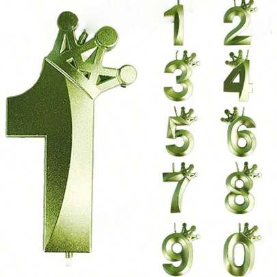 0-9 Number Birthday Candles, Happy Birthday Cake Decorations, Birthday Party Decorations, 3D Crown Design Number Candles, Suitable For Birthday Cake Decoration, Baking Celebration, Party Anniversary