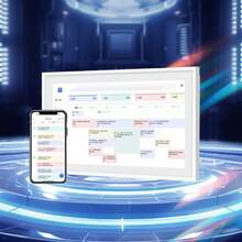 ARWOEIS 10.1 英寸数字日历、台历智能计划器、IPS 高清交互式触摸屏显示家庭日程表，还可以共享照片/视频，随时随地即时分享 - 美規A型插(110-127V) - 查看 2