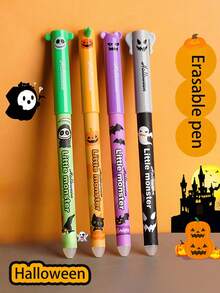 4/8 pezzi Penne gel edizione limitata di Ognissanti, penne a sfera colorate e cancellabili di alta qualità adatte per bambini, ideali per la scrittura scolastica e gli esami, penne a sfera colorate adatte per feste