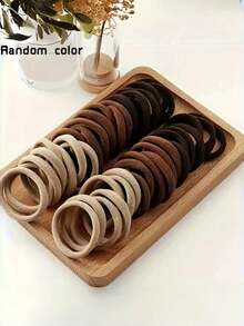 50/100pcs Canned Girls' Basic High Elasticity Hair Tie Ponytail, Simple And Seamless Elastic Hair Ties Suitable For Daily Leisure, Perfect For Women. High Elasticity Towel Hair Ties, Seamless Hair Ropes, Rubber Band Hair Accessories For Women, Canned Hair Ties, Storage Can Storage. Suitable For Women's Daily And Special Occasions (Teacher's Day, Back To School, Graduation Ceremony) Throughout The Season, As Well As For Girls' Hair Accessories. Head Accessories Elastic Band - Black - View 11