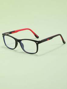 1 pièce Lunettes carrées simples à verres transparents pour enfants, convenant aux tenues saisonnières, à la protection oculaire quotidienne, aux activités extérieures, élégantes et polyvalentes, pour la lecture à la maison - Multicolore - Voir 14