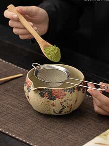 Bộ trà Matcha gốm sứ Nhật Bản 4 món: Bao gồm bát trà Matcha, phới lồng, muỗng múc trà và que khuấy. Lý tưởng để pha trà Matcha và thưởng thức tại nhà cùng bạn bè. - Nhiều màu - Xem 4