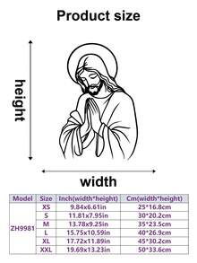 大型耶稣金属墙饰 - 经典基督教卧室家居装饰，激光切割设计易于悬挂，乔迁礼物，极简主义祈祷之手插图，现代金属墙饰，励志墙饰 - 彩色 - 查看 2