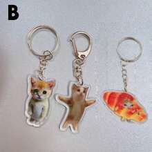 1pc Creative Meme Acrylic Keychain Pendant Funny Backpack Ornament Accessories School Bag Purse Pendant Gift Souvenir Car Accessories Bag Charm Cute Goth Y2k - 棕色 - 查看 7