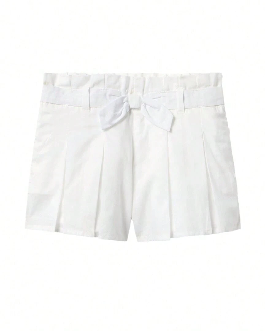 Janie And Jack Pleated Paperbag Waist Short - White - View 1