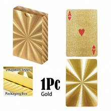 Playing Cards Foil Poker Cards Deck Of Cards 24K Gold Foil Poker Cards Gold Playing Cards Foil Waterproof Playing Cards Waterproof Plastic Cards For Family Game Party - Durable And Stylish Deck Of Cards, Christmas, Halloween, Thanksgiving Day, Valentine's Day, Easter, Birthday Gift (Mixed Color, Retro Style)