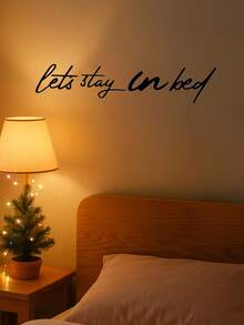 4 metalowe tabliczki ścienne "Let's Stay In Bed", rustykalna dekoracja z żelaza do domu, idealny prezent na parapetówkę