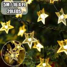 20/50/100 Luces de Cadena Solares para Jardín Exterior, Cadena de Luces de Estrella de Navidad, 8 Modos Disponibles para Uso Exterior, Iluminación de Hadas para Árboles de Navidad. Jardín, Patio, Ramas, Camping, Decoración de Vallas. Ideal para Bodas, Fiestas, Navidad, Halloween, Decoración de Vacaciones - Verde Oscuro - Ver 20