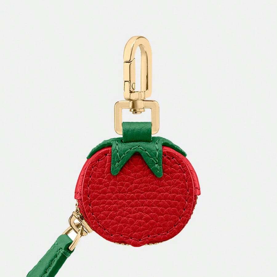 Minimalist Cute Fruit Shaped Keychain, Coin Purse, Strawberry, Cherry, Blueberry, Mini Fruit Series, Ornament For Bags - Hồng đỏ - Xem 1