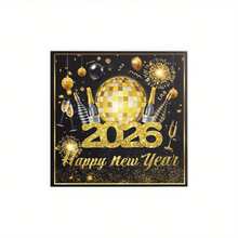 20 Stück schwarz-goldenes Thema 2026 Neujahr und Weihnachtsparty Papiertaschentücher sind Einwegtaschentücher. Sie eignen sich für Themenfeiern, Silvesterpartys, Countdown-Partys, Feiertags-Tische, Veranstaltungsdekorationen, Familienzusammenkünfte und verschiedene Feierlichkeiten. Sie sind sehr geeignet für Weihnachten, Thanksgiving,