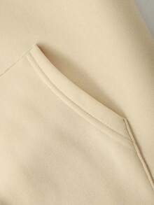 Men's Outdoor Adventure Element Print Drawstring Hoodie Sweatshirt, Back To School, Autumn/Winter - Apricot - View 9