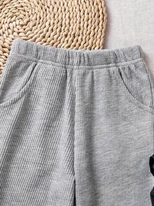 2pcs Girls Outfit, Snowflake Pattern Sweatshirt In Navy Blue And Light Gray Pants, Cute & Casual Daily Wear For Little Girls - Multicolor - View 8