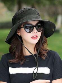 1 件宽边防晒透气防风百搭时尚渔夫帽，适合日常佩戴 - 酒紅色 - 查看 6