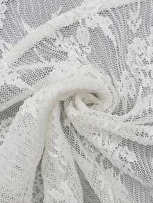 Women's New Style V Neck Long Trumpet Sleeve Ruffled Neckline And Hem Tie Stitching Cardigan, Translucent Mesh Jacquard Y2K Casual Fashionable Sexy Beach Top, Spring Summer Fall Winter