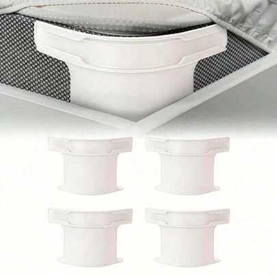 4 Pieces Of Bed Sheet Holder, Bed Sheet Clip, Bed Sheet Rack With Locking Strip, Heavy-Duty Bed Sheet Corner Clamp, Fixed Bed Sheet Clip, Suitable For Mattress Cover, Blanket, Bedding, Basic Household Tools, Effectively Preventing Bed Sheets From Slipping, Autumn Decoration, Bedroom Decoration, Home Decoration, Room Decoration