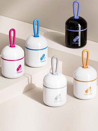 1 件便携式迷你药盒，一日用药储存容器，防潮小药丸收纳盒