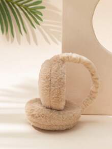 1pc Winter Warm Men's Foldable Hamburger Ear Muffs, Korean Style Fluffy Outdoor Ear Warmers