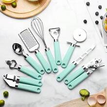 WWFW 7 Piece Set Stainless Steel Kitchen Set, Can Opener,  Whisk, Peeler, Kitchen - 粉色 - 查看 2